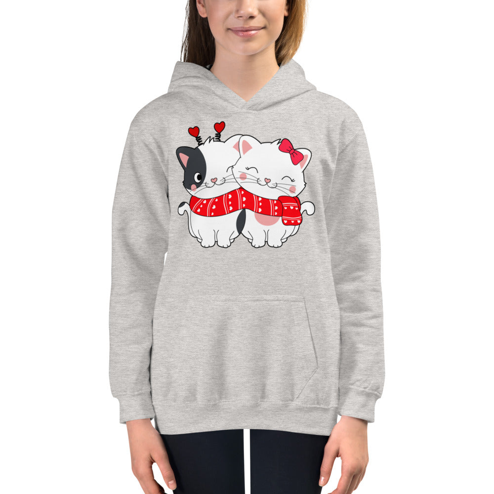 Lovely Couple Cats in Love, Hoodies, No. 0470