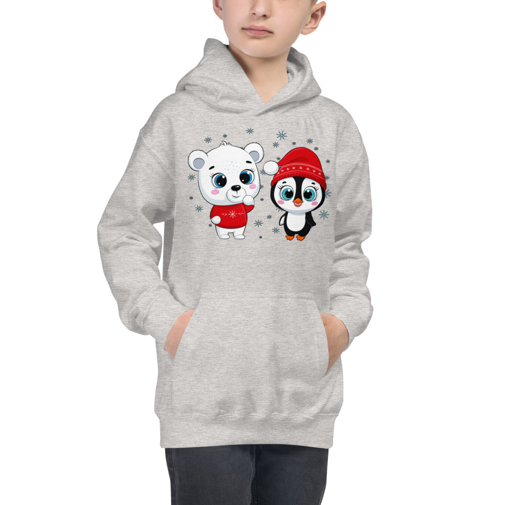 Polar Bear with Penguin, Hoodies, No. 0098