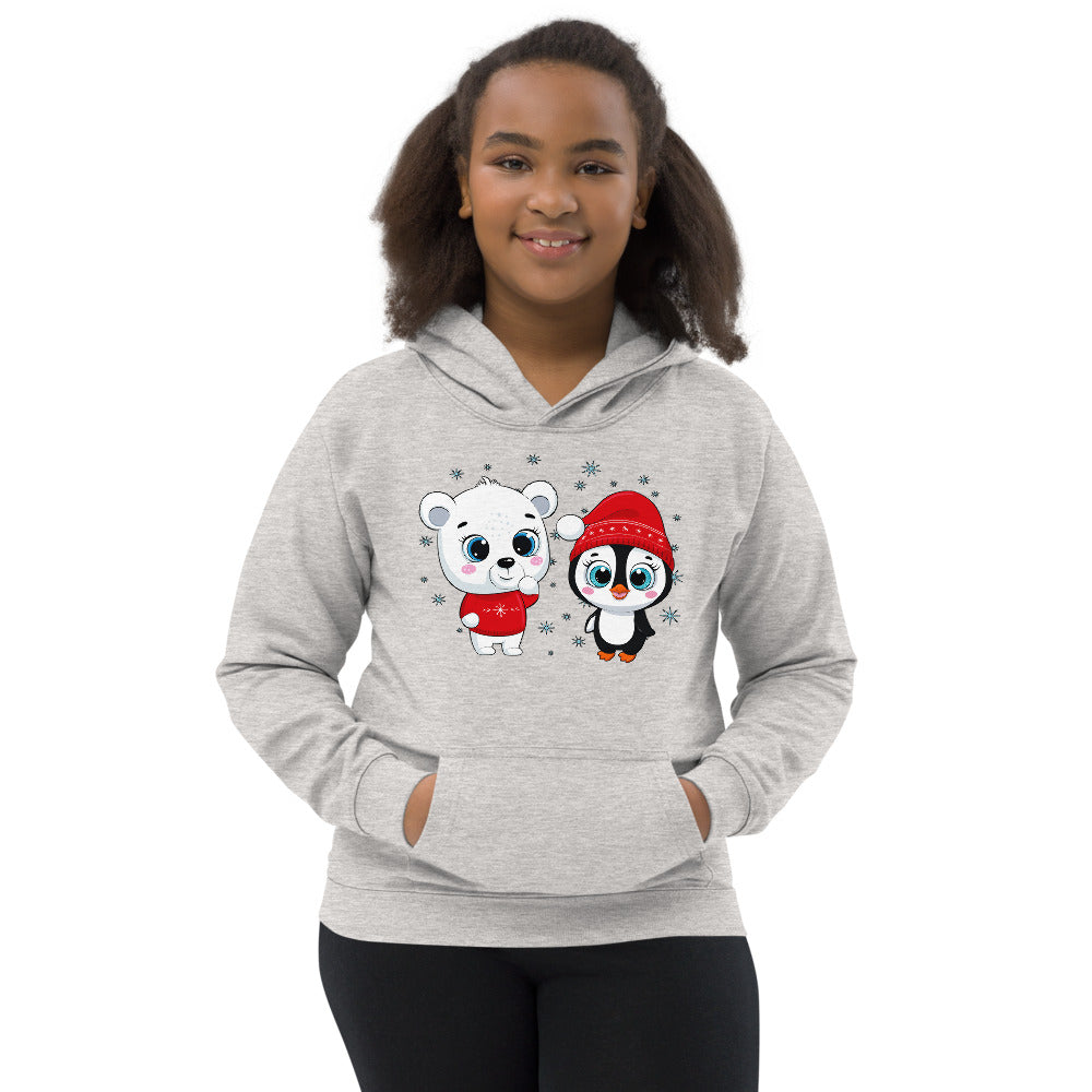 Polar Bear with Penguin, Hoodies, No. 0098