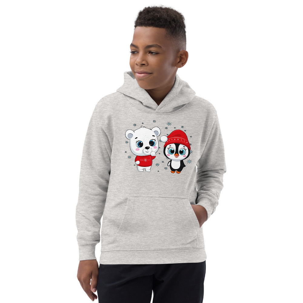 Polar Bear with Penguin, Hoodies, No. 0098