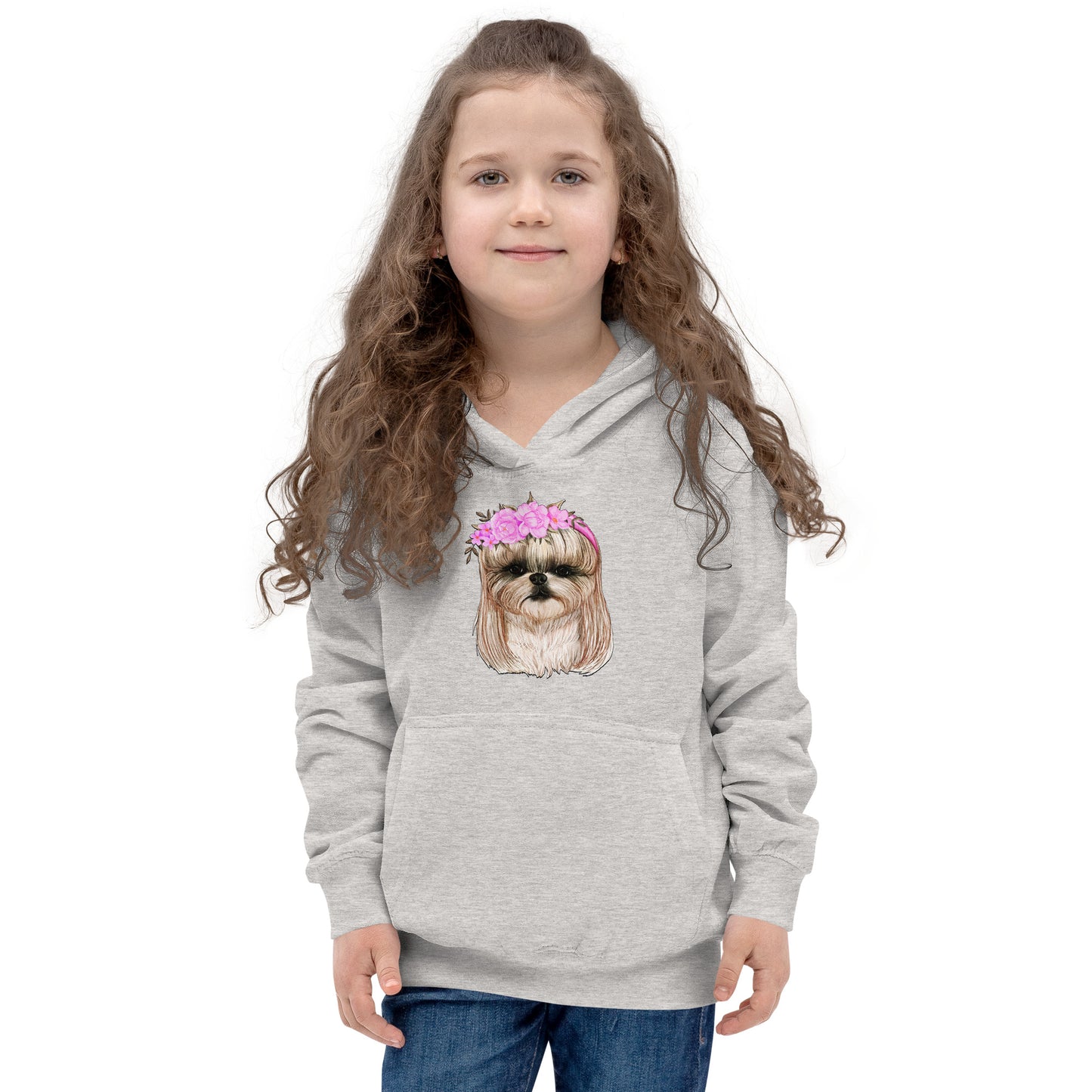 Adorable Dog with Flower Hair Crowns Hoodie, No. 0562