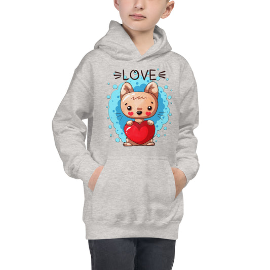 Kitty with Heart Hoodie, No. 0044