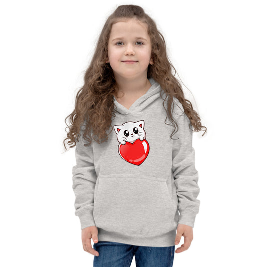 Little Baby Cat with Red Heart Hoodie, No. 0533