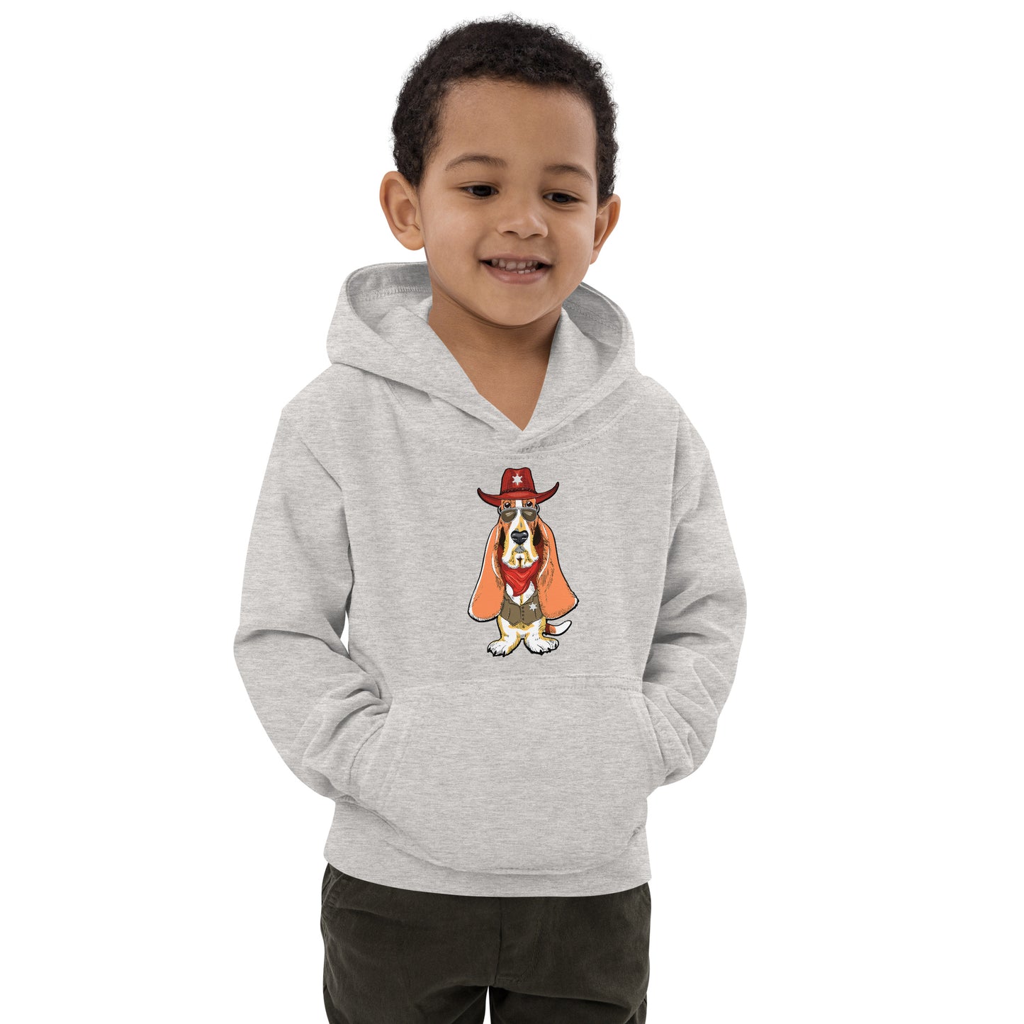 Basset Hound Dog as Sheriff Hoodie, No. 0569