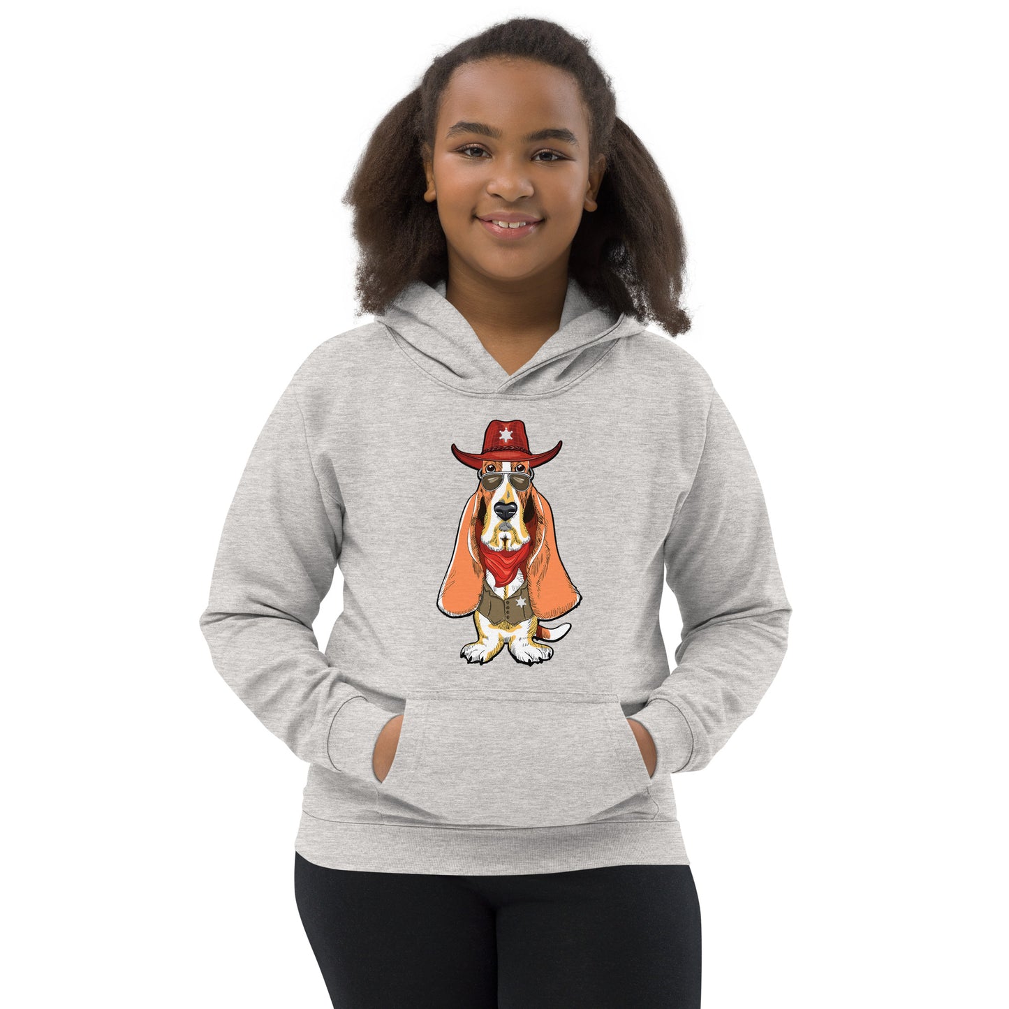 Basset Hound Dog as Sheriff Hoodie, No. 0569