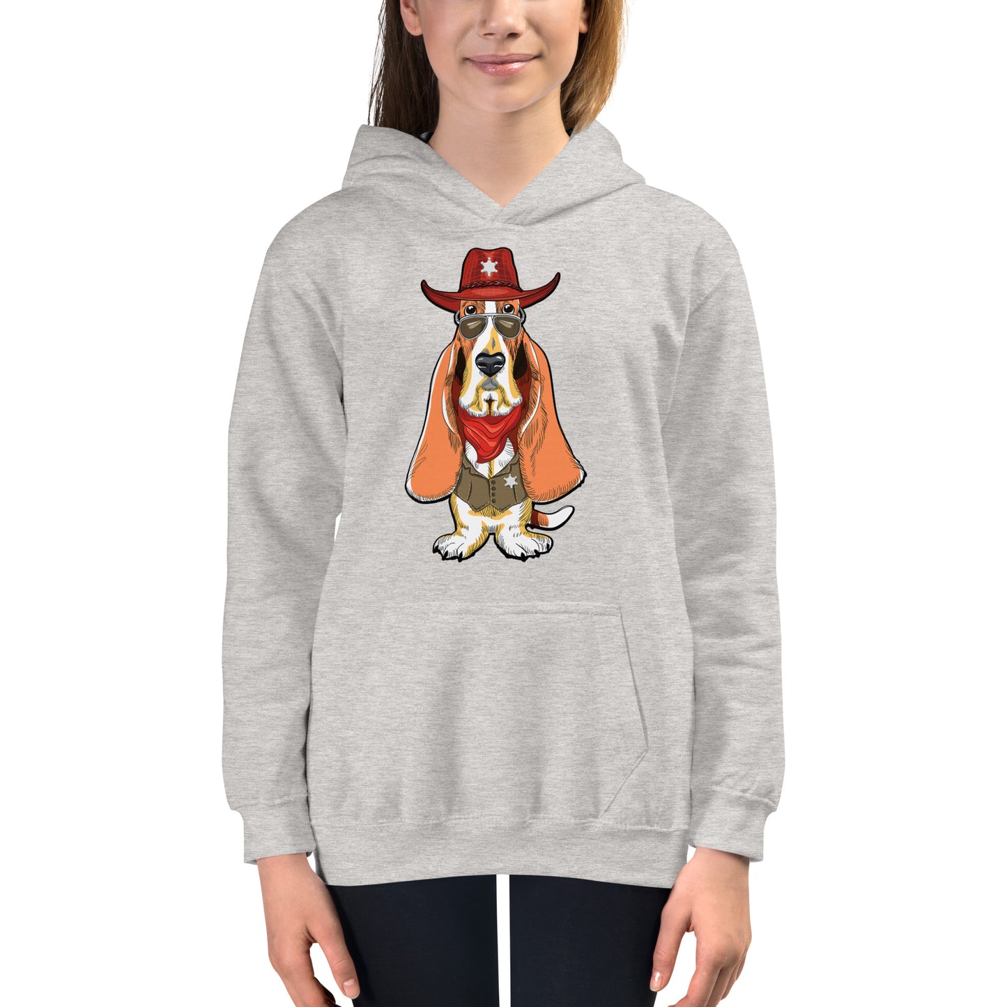 Basset Hound Dog as Sheriff Hoodie, No. 0569