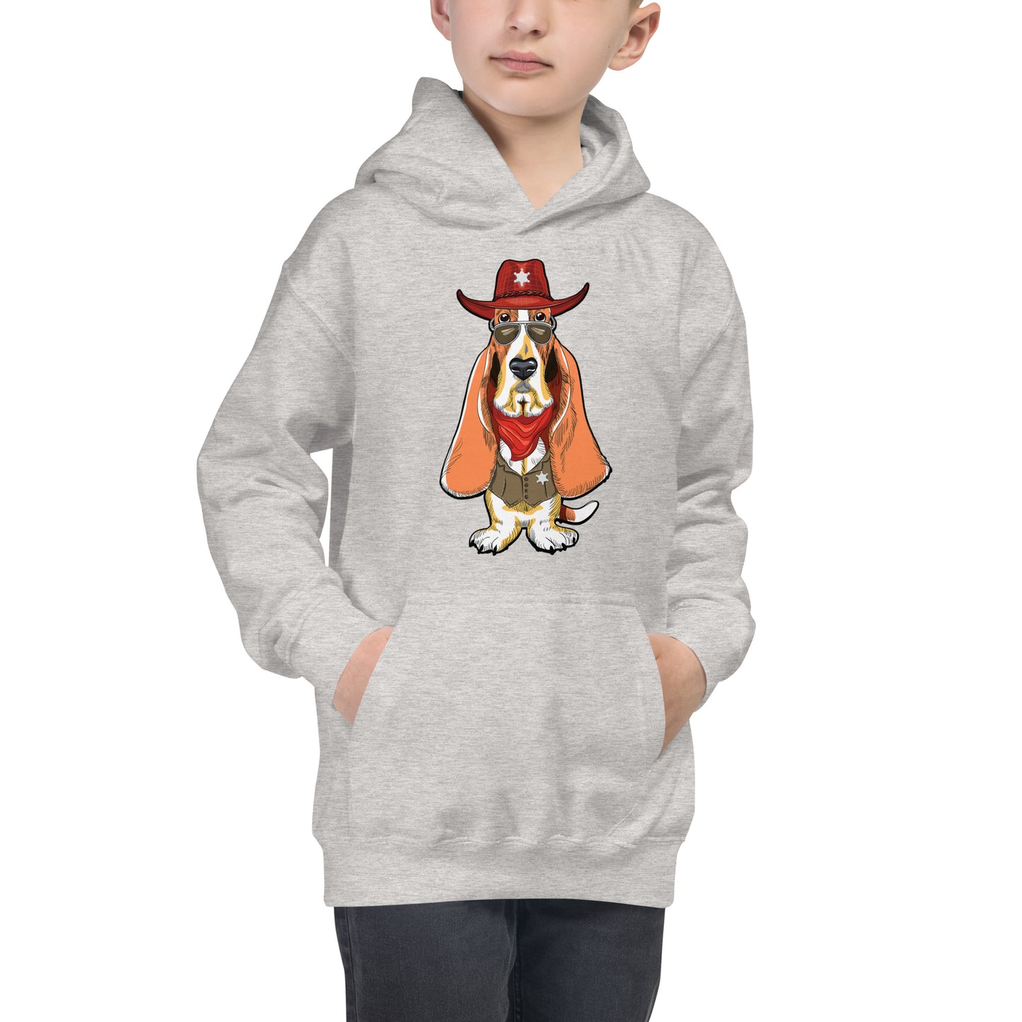 Basset Hound Dog as Sheriff Hoodie, No. 0569