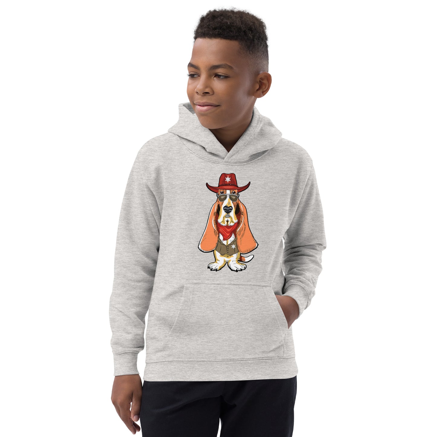 Basset Hound Dog as Sheriff Hoodie, No. 0569