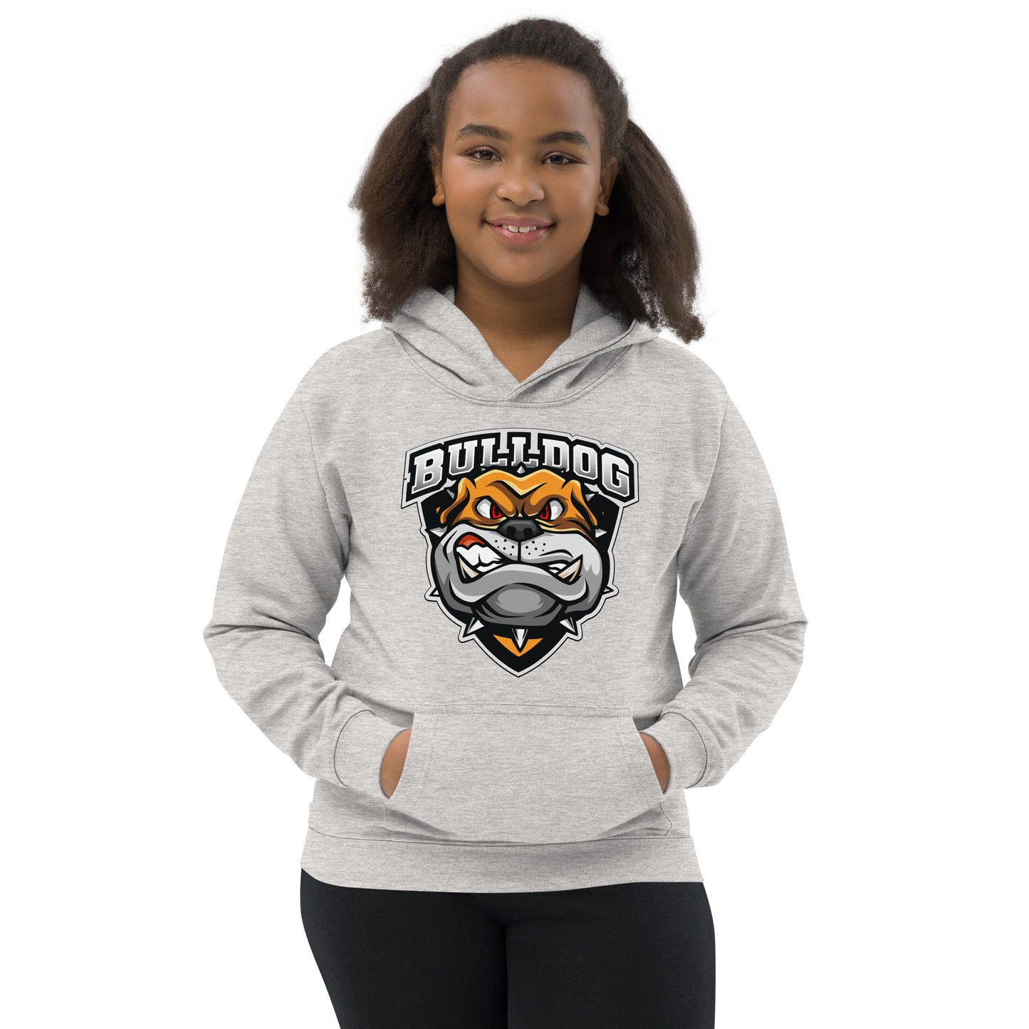 Bulldog Dog Portrait Illustration Hoodie, No. 0109