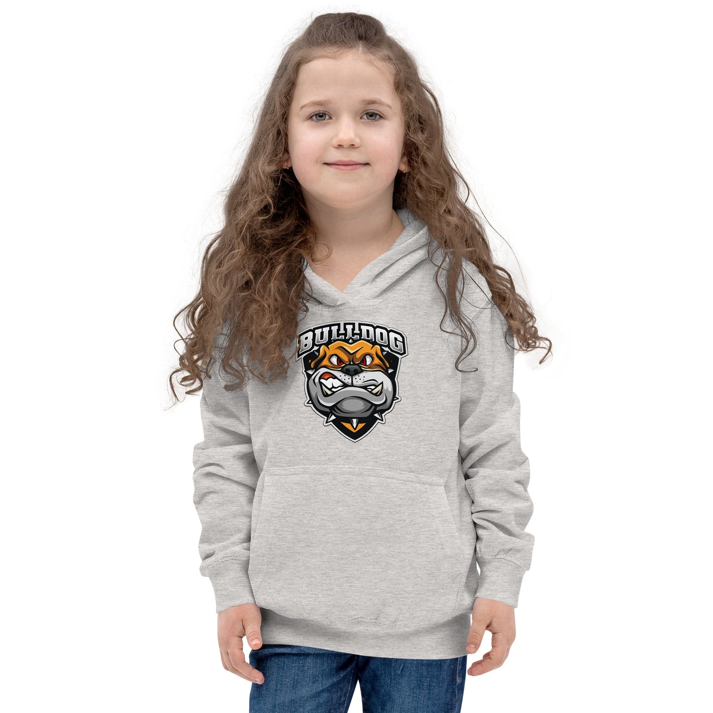 Bulldog Dog Portrait Illustration Hoodie, No. 0109