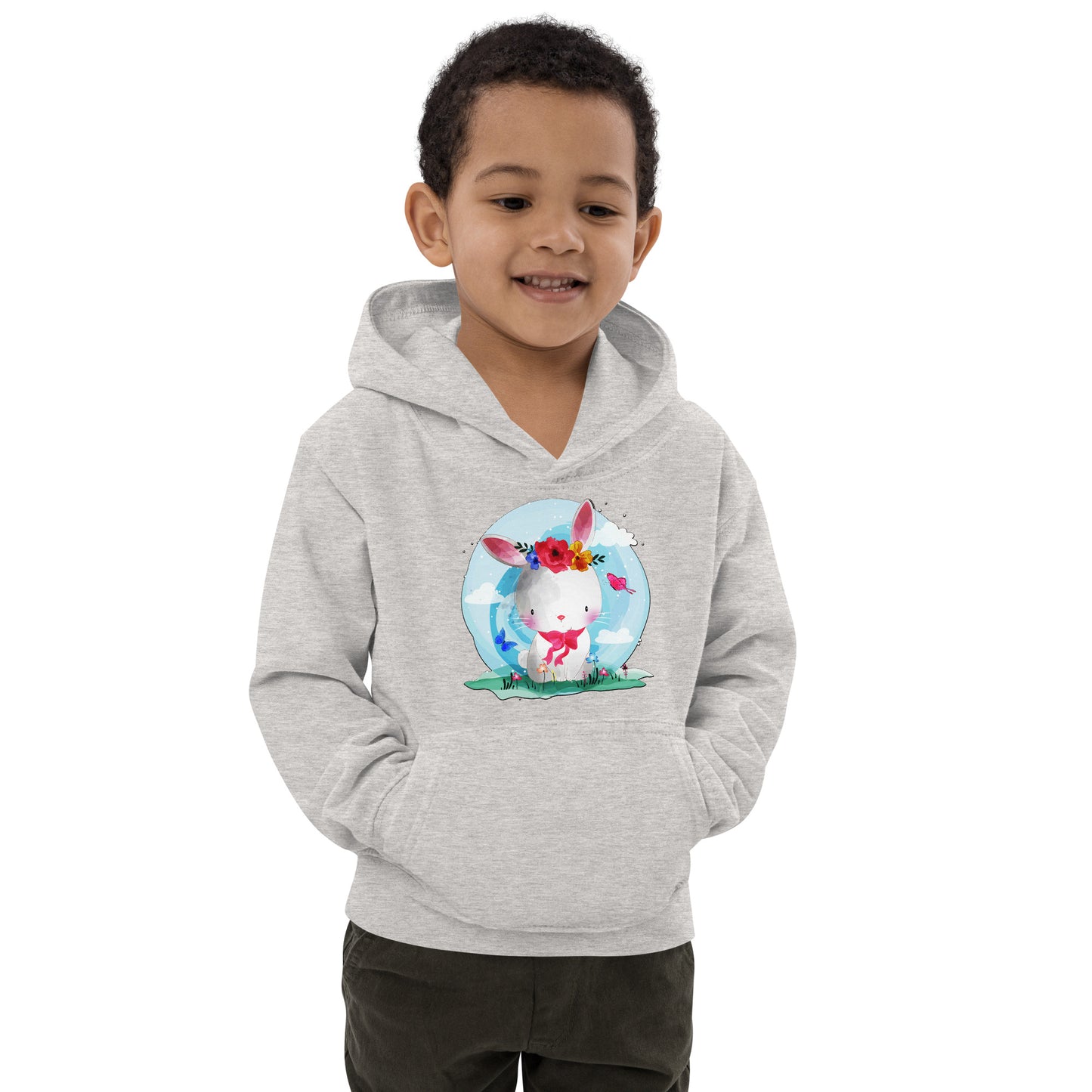 Cute Bunny with Flowers Hoodie, No. 0082