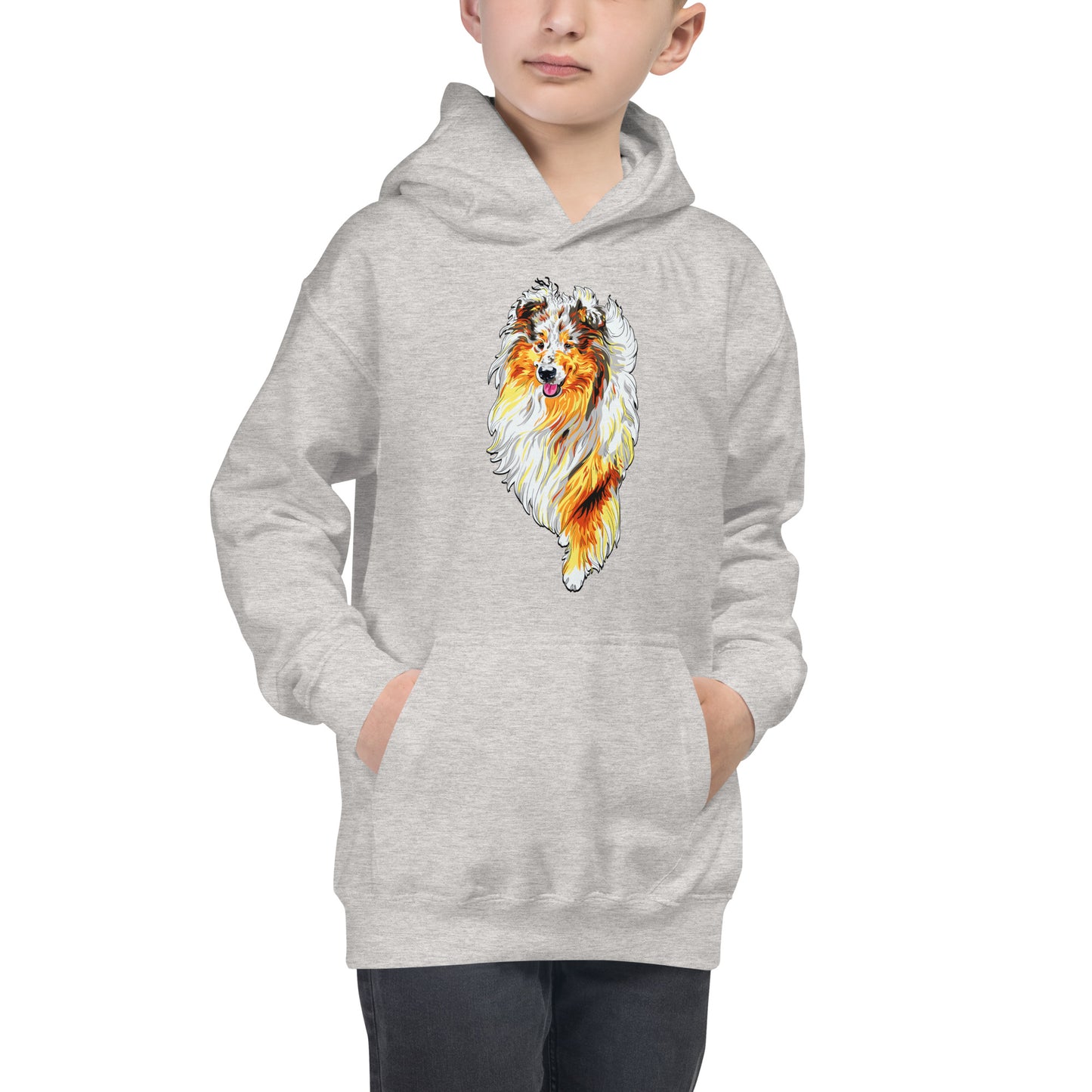 Rough Collie Dog Hoodie, No. 0560