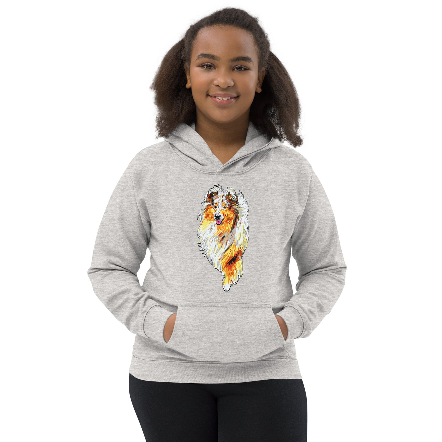 Rough Collie Dog Hoodie, No. 0560