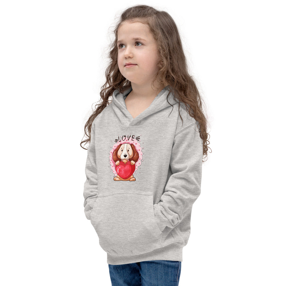 Lovely Puppy Dog with Heart, Hoodies, No. 0482