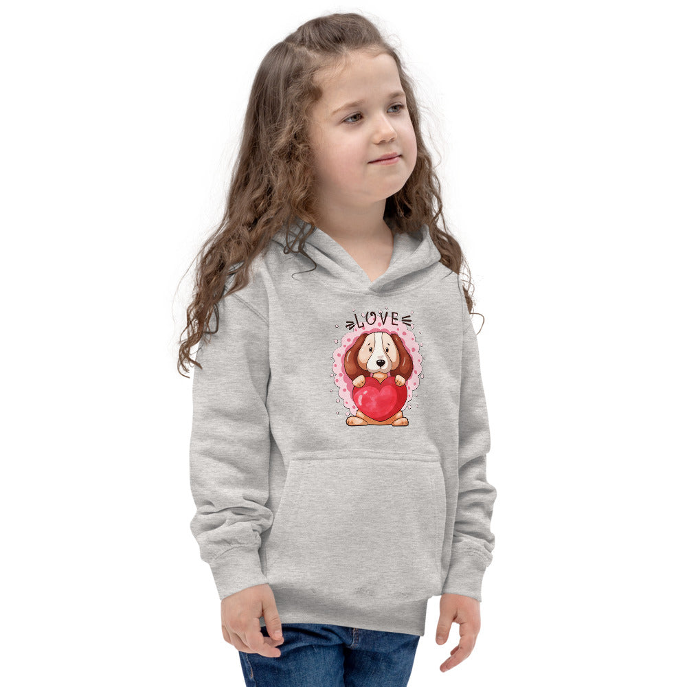 Lovely Puppy Dog with Heart, Hoodies, No. 0482