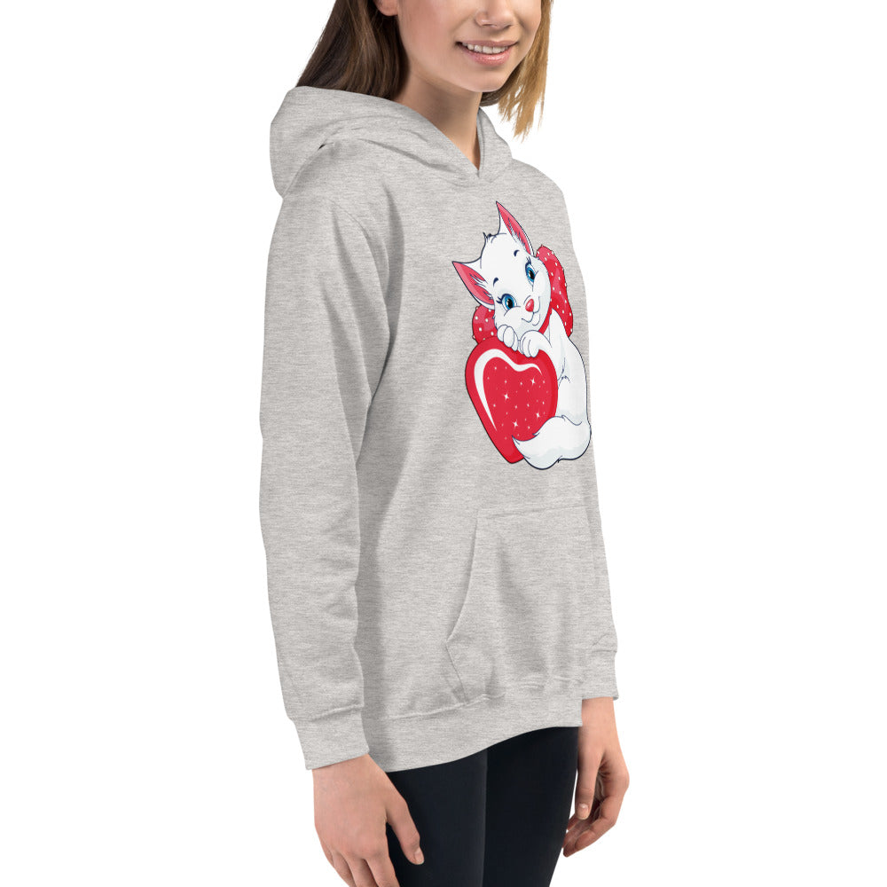 Lovely Cat with Heart, Hoodies, No. 0538