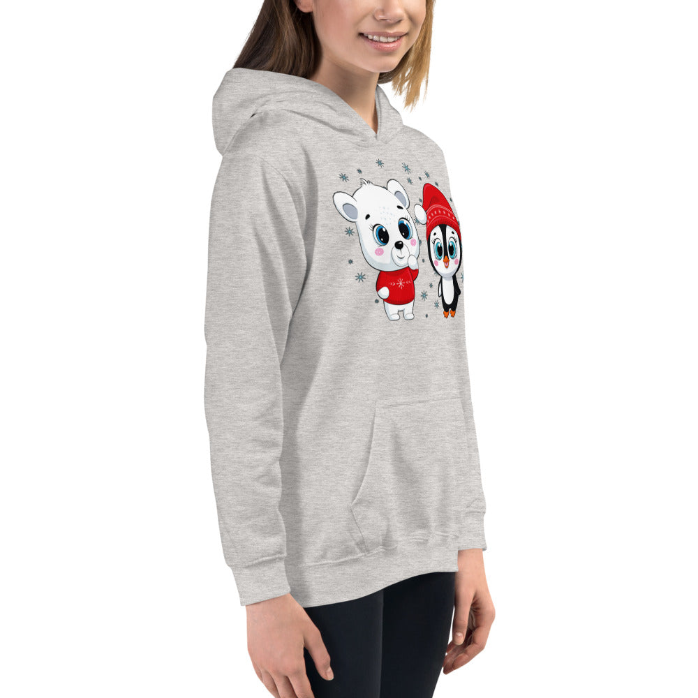 Polar Bear with Penguin, Hoodies, No. 0098