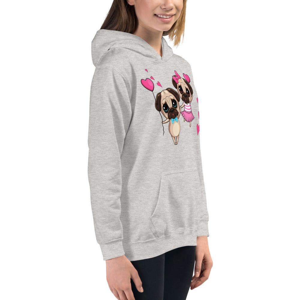 Couple Pug Dogs in Love, Hoodies, No. 0262