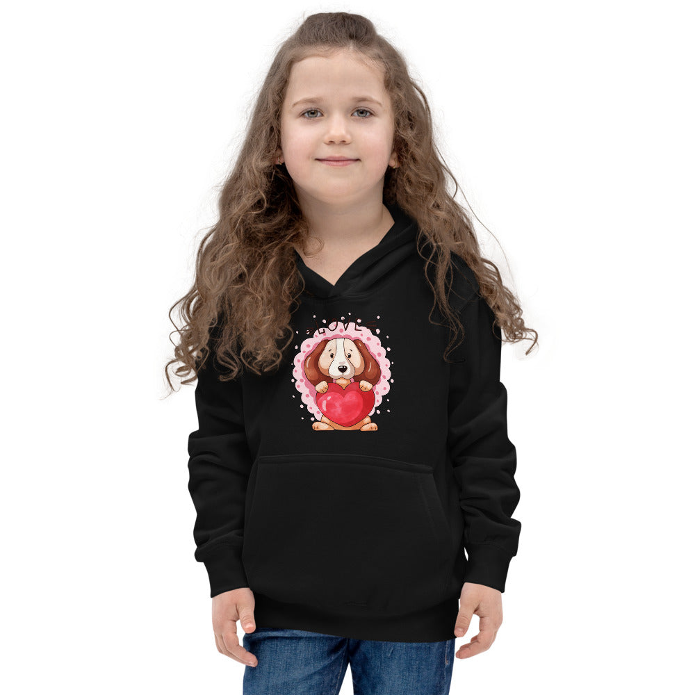 Lovely Puppy Dog with Heart, Hoodies, No. 0482