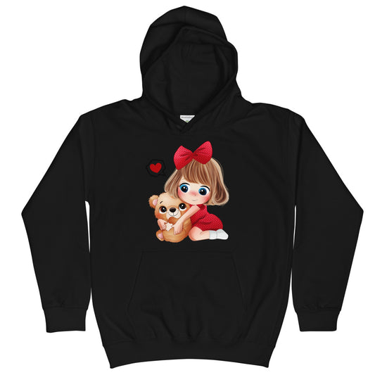 Lovely Girl Hugging Cute Bear, Hoodies, No. 0051