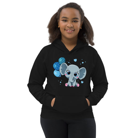 Cute Baby Elephant with Balloon Hoodie, No. 0086