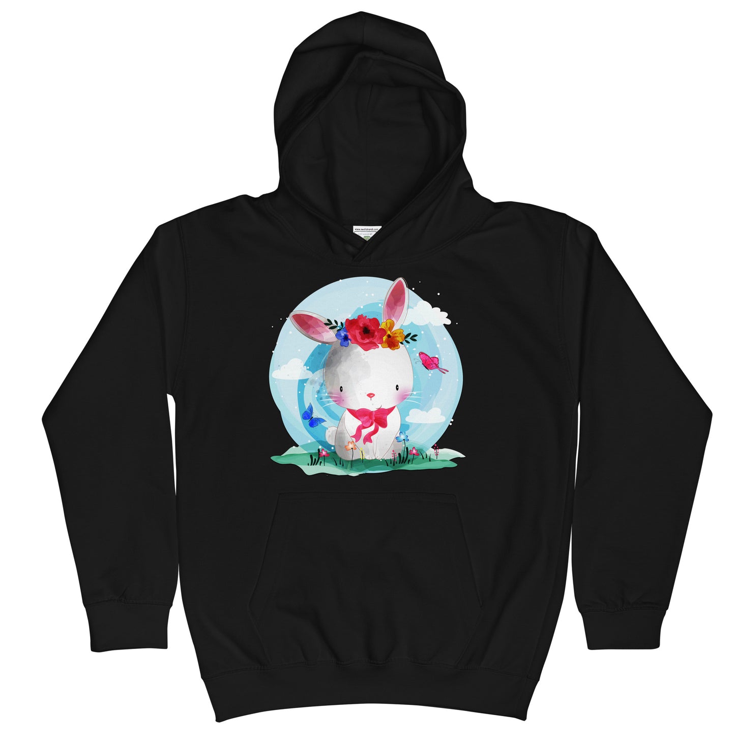 Cute Bunny with Flowers Hoodie, No. 0082