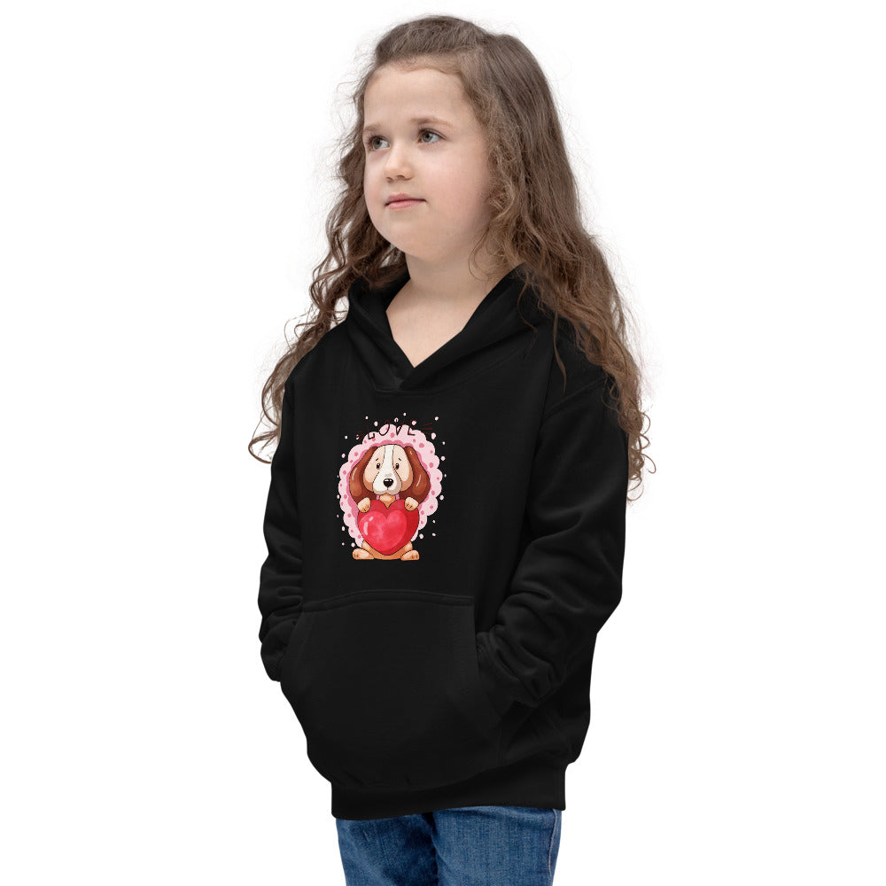 Lovely Puppy Dog with Heart, Hoodies, No. 0482