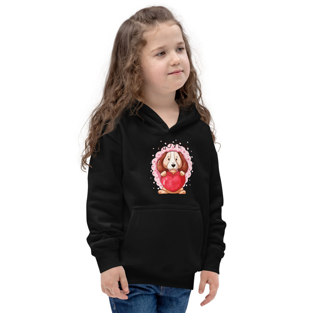 Lovely Puppy Dog with Heart, Hoodies, No. 0482