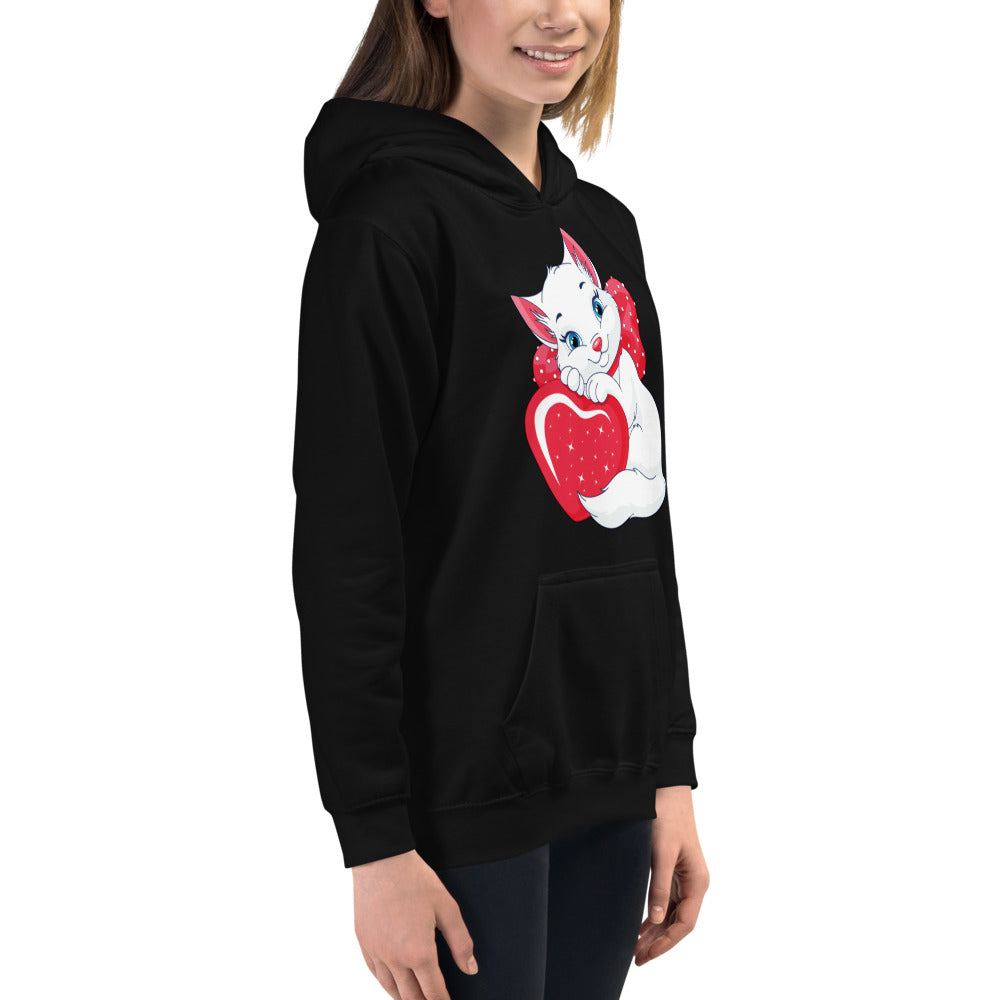 Lovely Cat with Heart, Hoodies, No. 0538