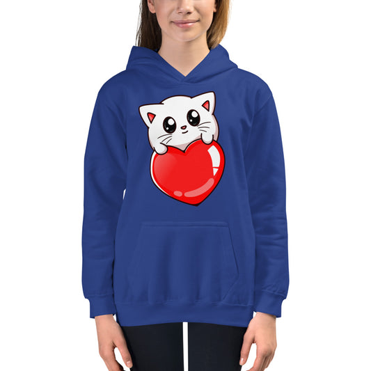 Little Baby Cat with Red Heart, Hoodies, No. 0533