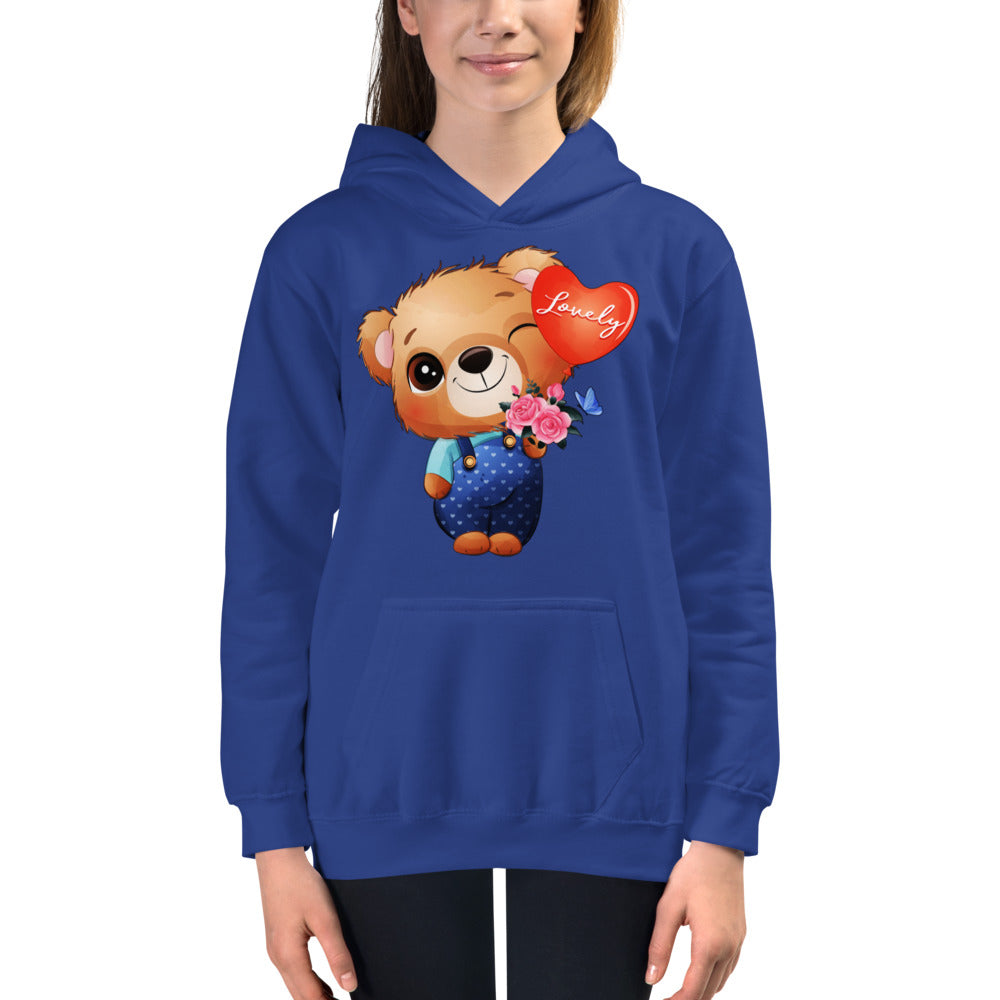 Little Bear Holding Balloon, Hoodies, No. 0026