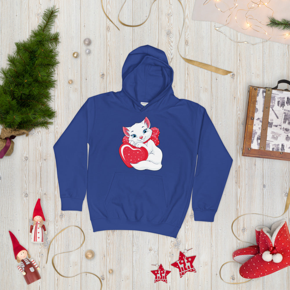 Lovely Cat with Heart, Hoodies, No. 0538