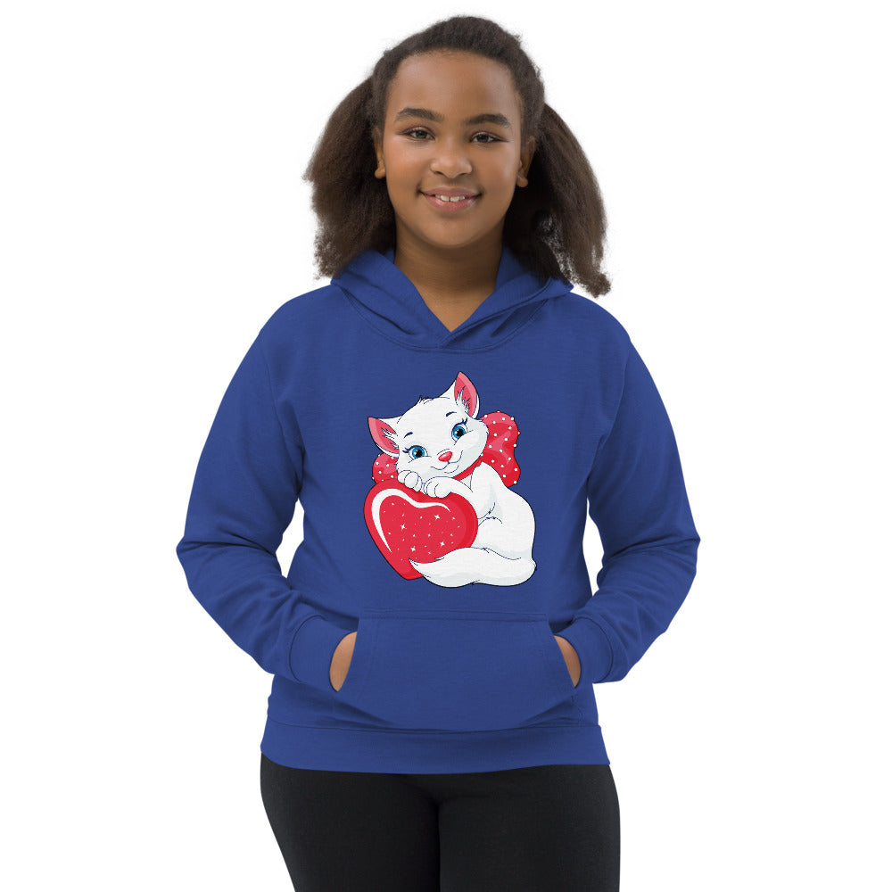 Lovely Cat with Heart, Hoodies, No. 0538