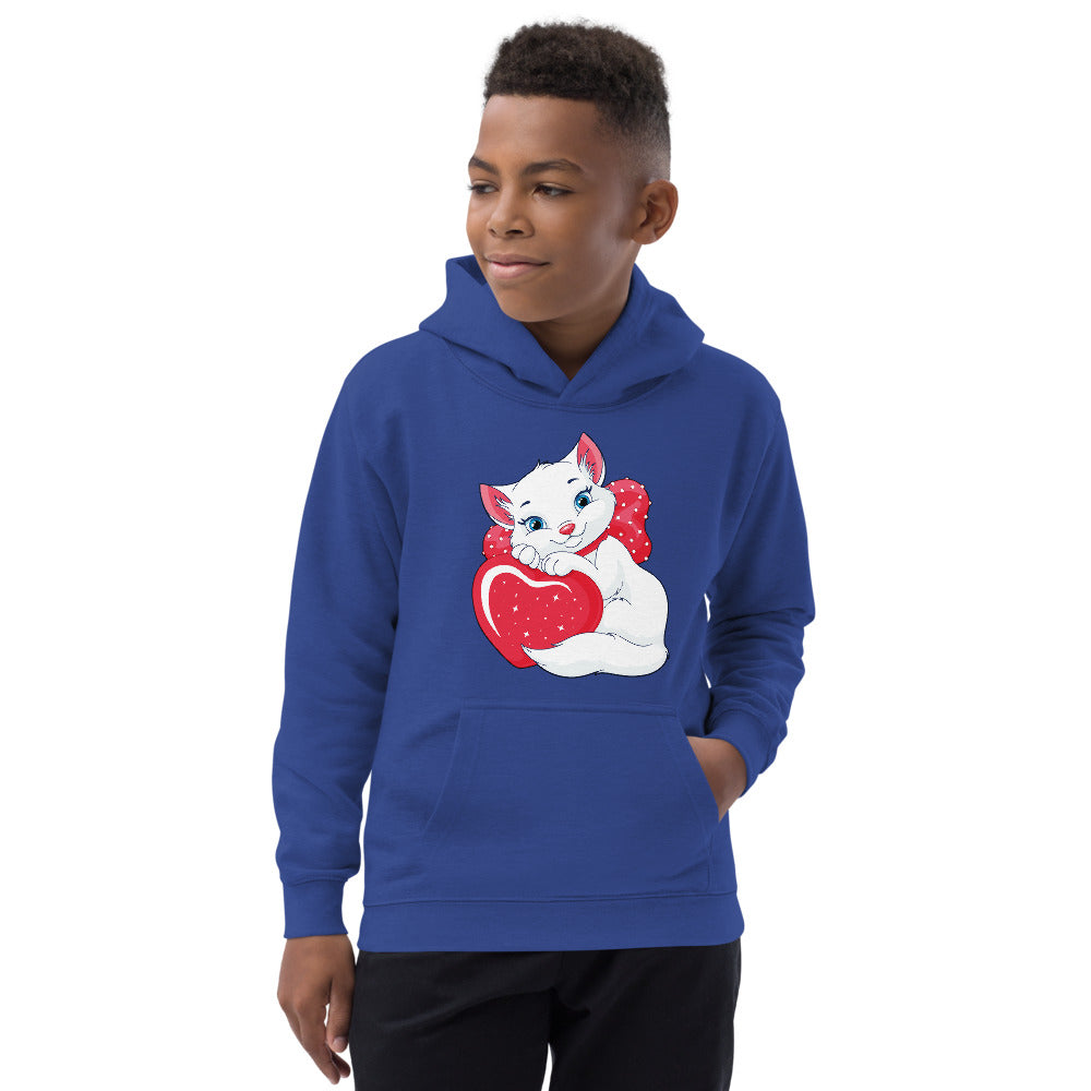 Lovely Cat with Heart, Hoodies, No. 0538