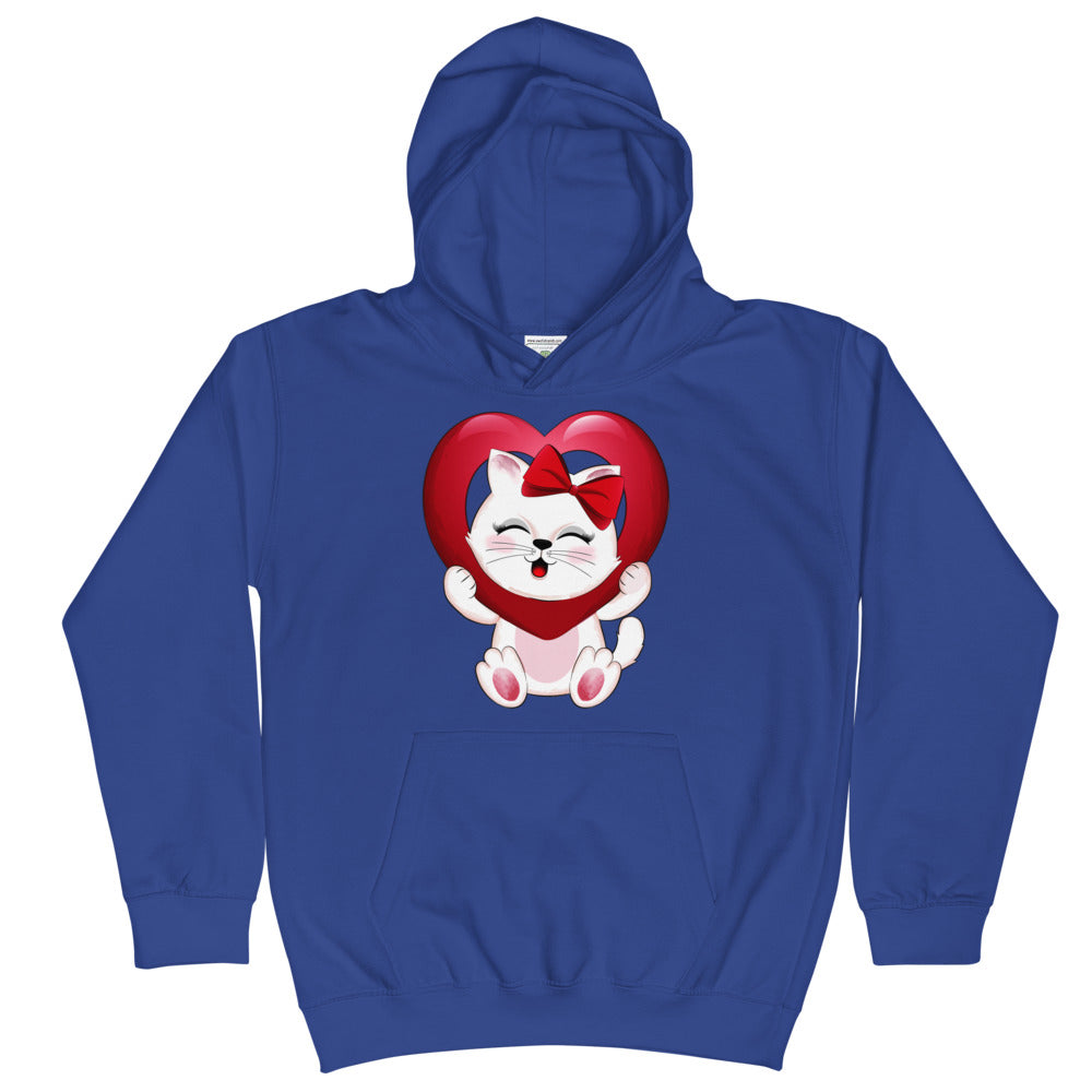 Lovely Kitty Cat Inside Heart Balloon, Hoodies, No. 0477