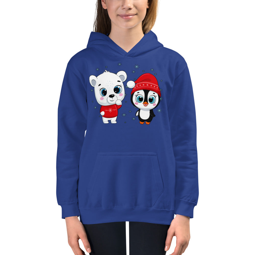 Polar Bear with Penguin, Hoodies, No. 0098