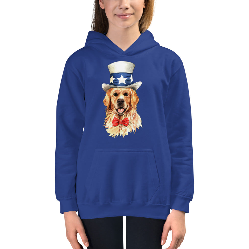 Cool Golden Retriever Dog with Hat, Hoodies, No. 0580