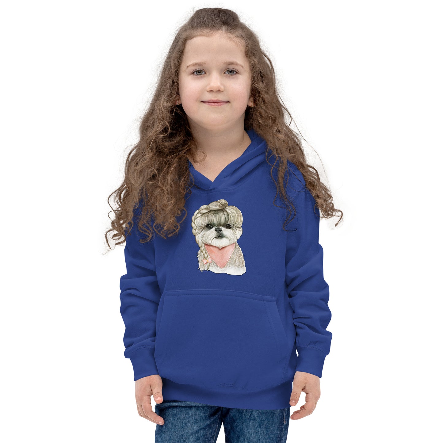 Adorable Dog with Hair Braids Ribbon Hoodie, No. 0564