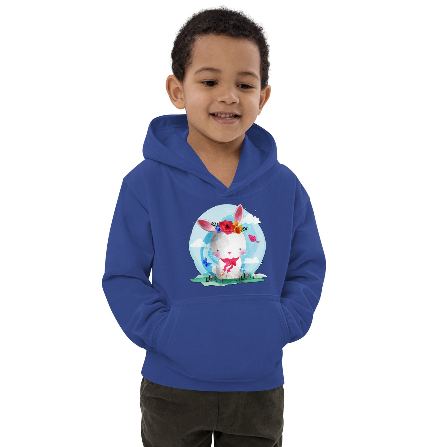 Cute Bunny with Flowers Hoodie, No. 0082