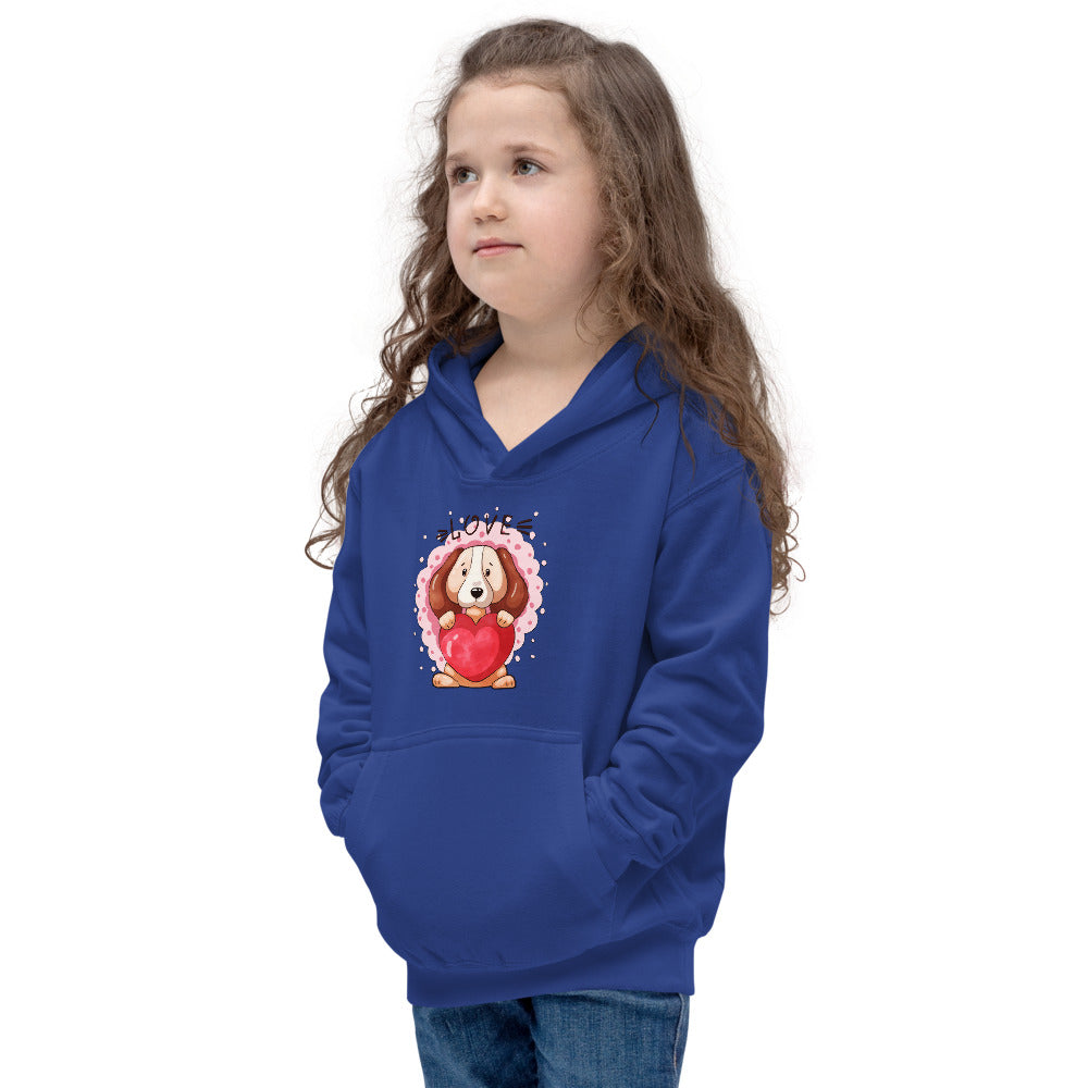 Lovely Puppy Dog with Heart, Hoodies, No. 0482