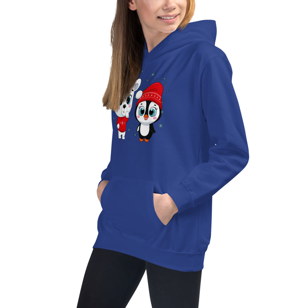 Polar Bear with Penguin, Hoodies, No. 0098