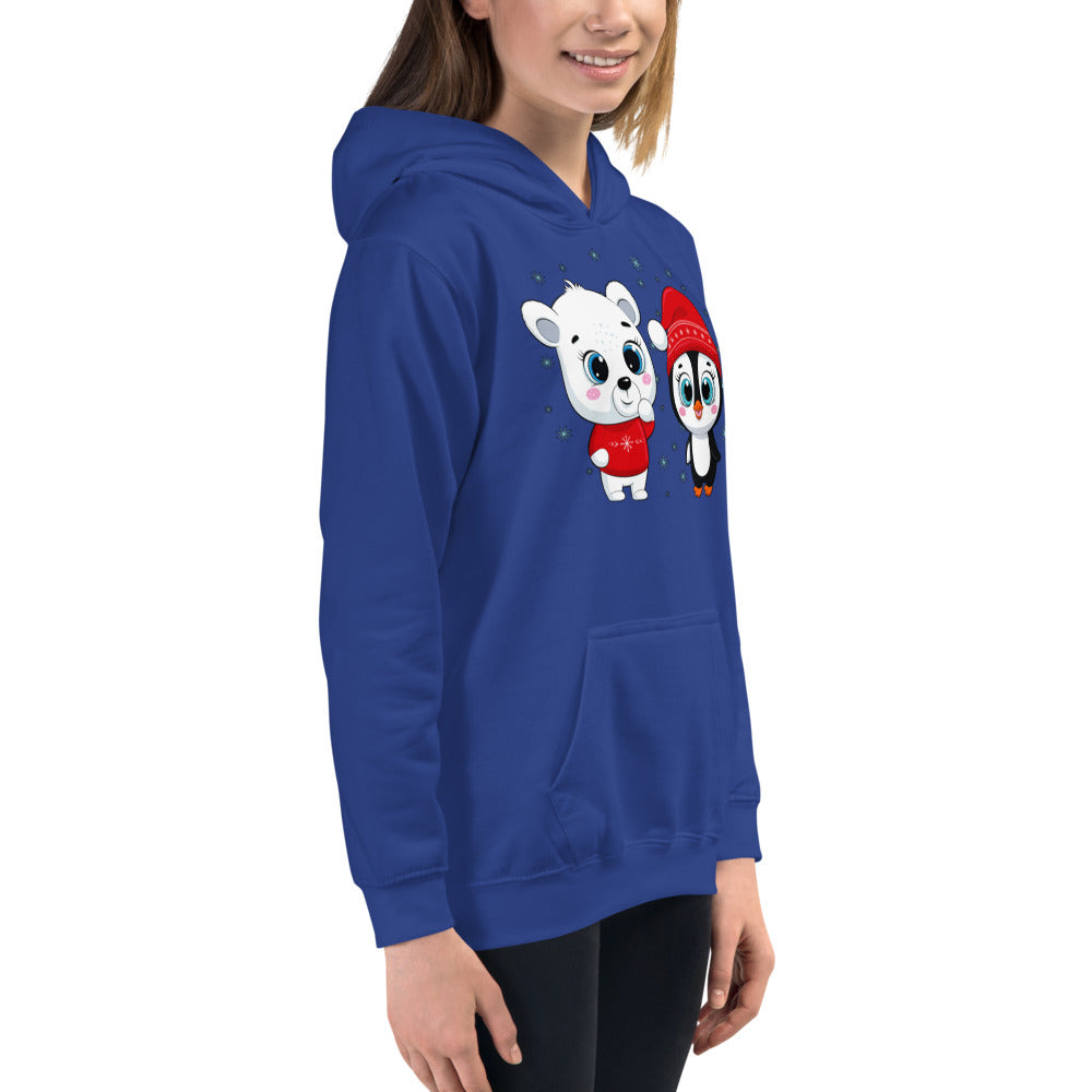 Polar Bear with Penguin, Hoodies, No. 0098