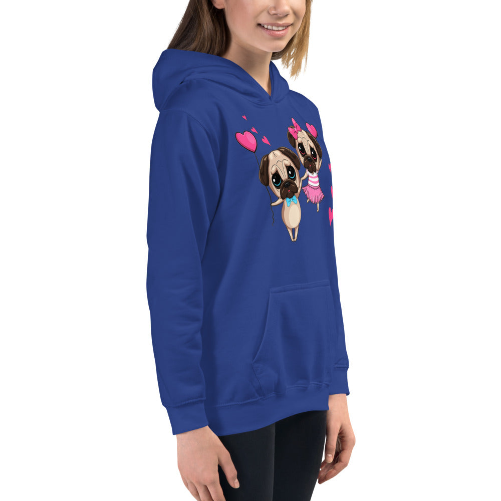 Couple Pug Dogs in Love, Hoodies, No. 0262