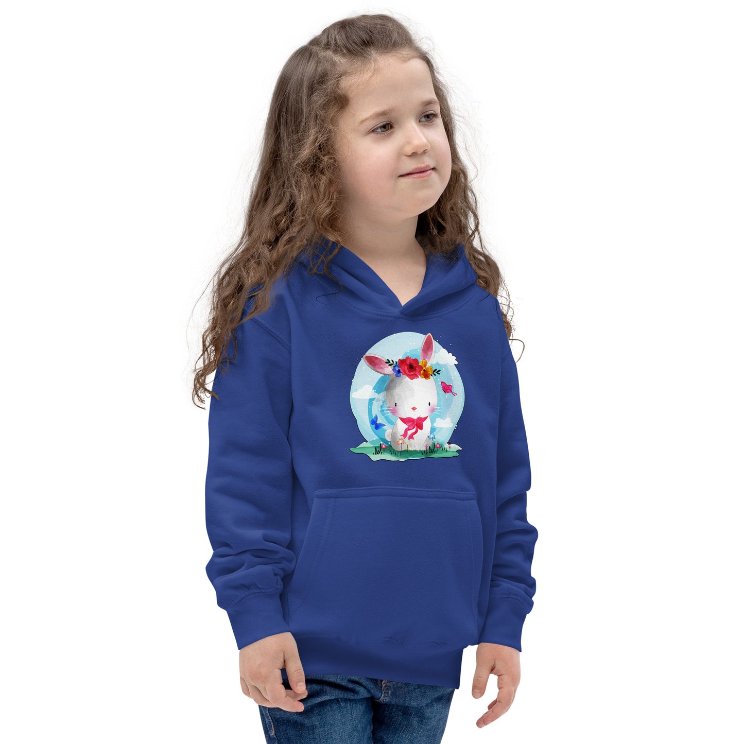 Cute Bunny with Flowers Hoodie, No. 0082