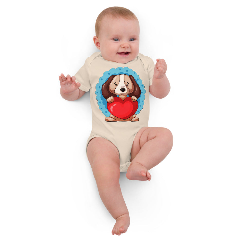 Dog Puppy with Childish Heart, Bodysuits, No. 0392