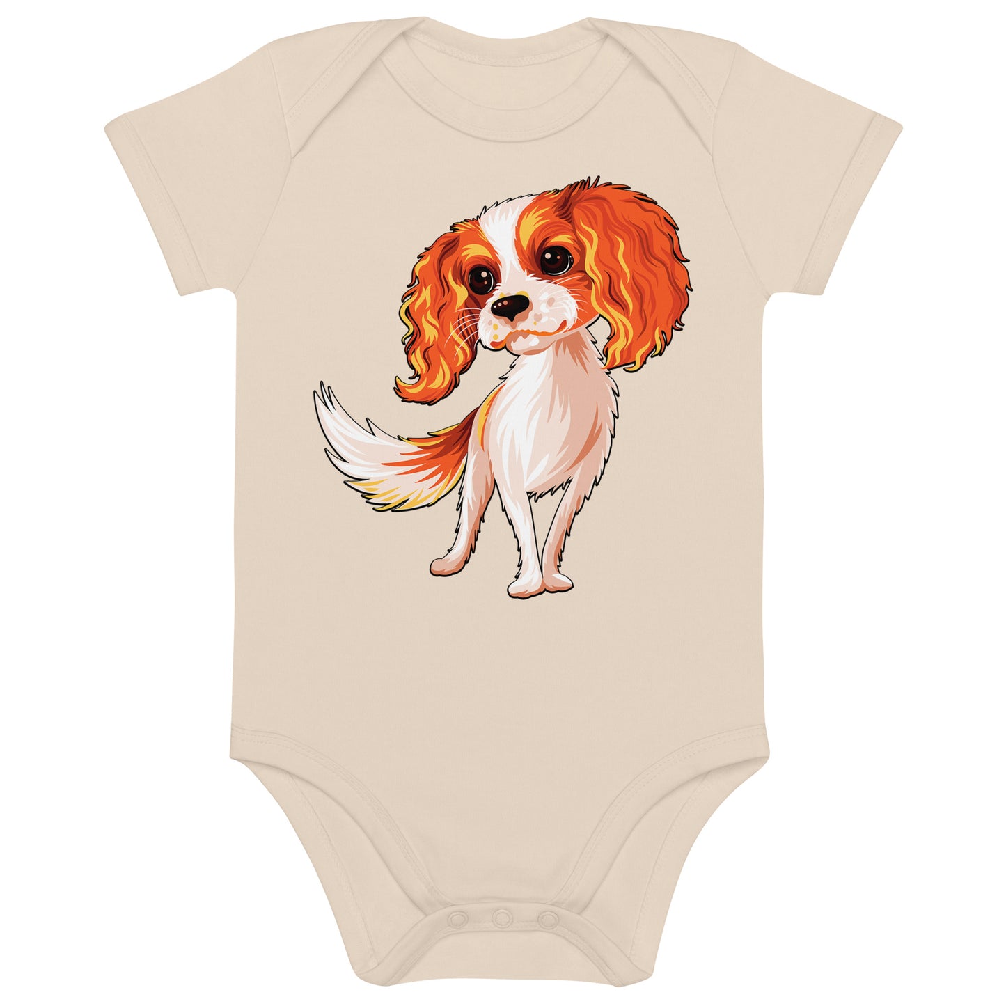 Cute Cavalier King Charles Spaniel Dog Bodysuit, No. 0179