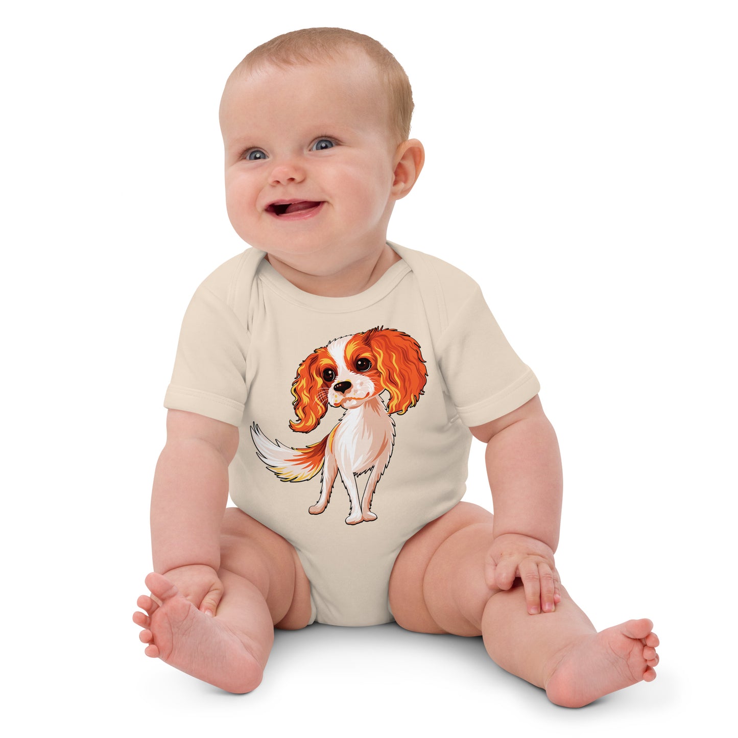 Cute Cavalier King Charles Spaniel Dog Bodysuit, No. 0179