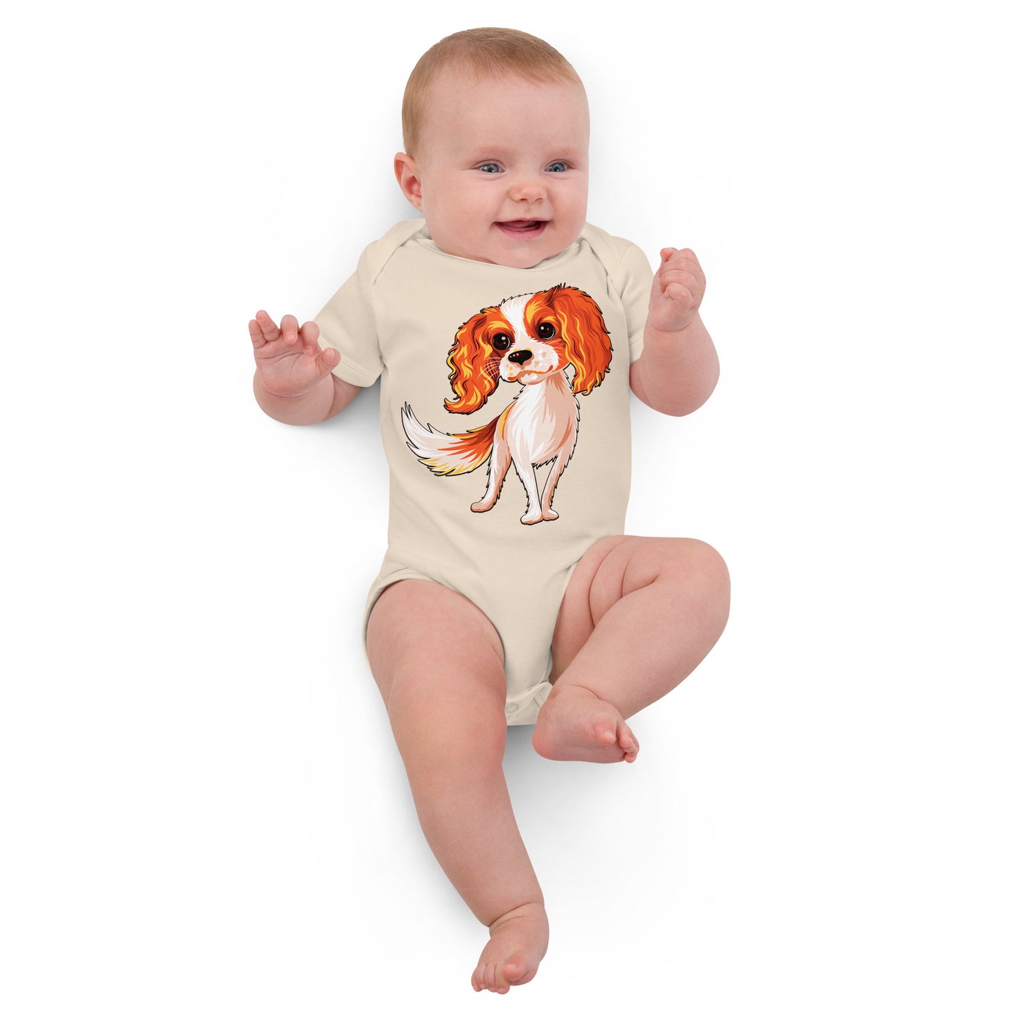 Cute Cavalier King Charles Spaniel Dog Bodysuit, No. 0179