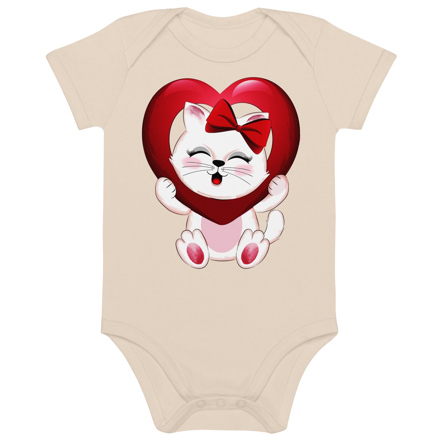 Lovely Kitty Cat Inside Heart Balloon Bodysuit, No. 0477