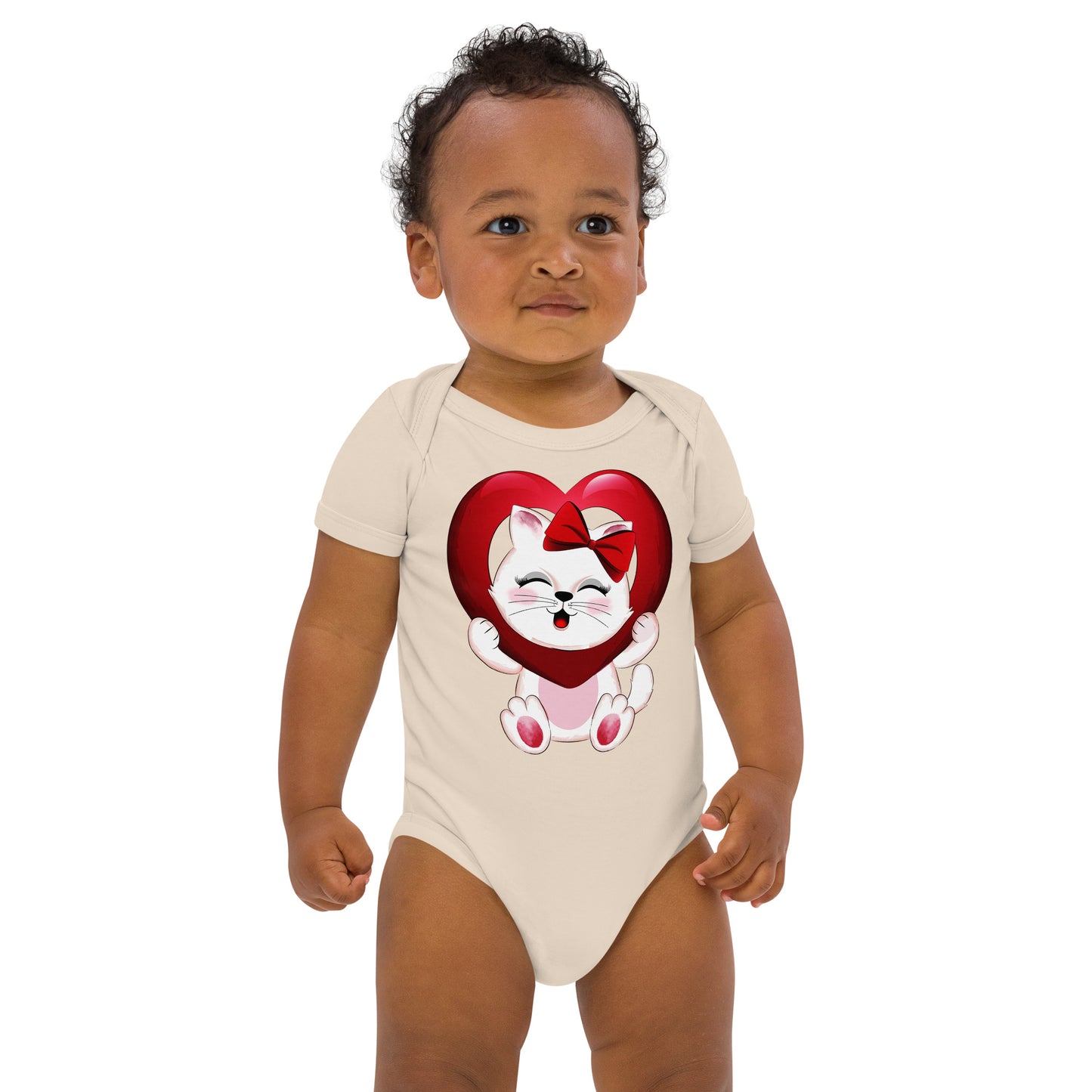 Lovely Kitty Cat Inside Heart Balloon Bodysuit, No. 0477